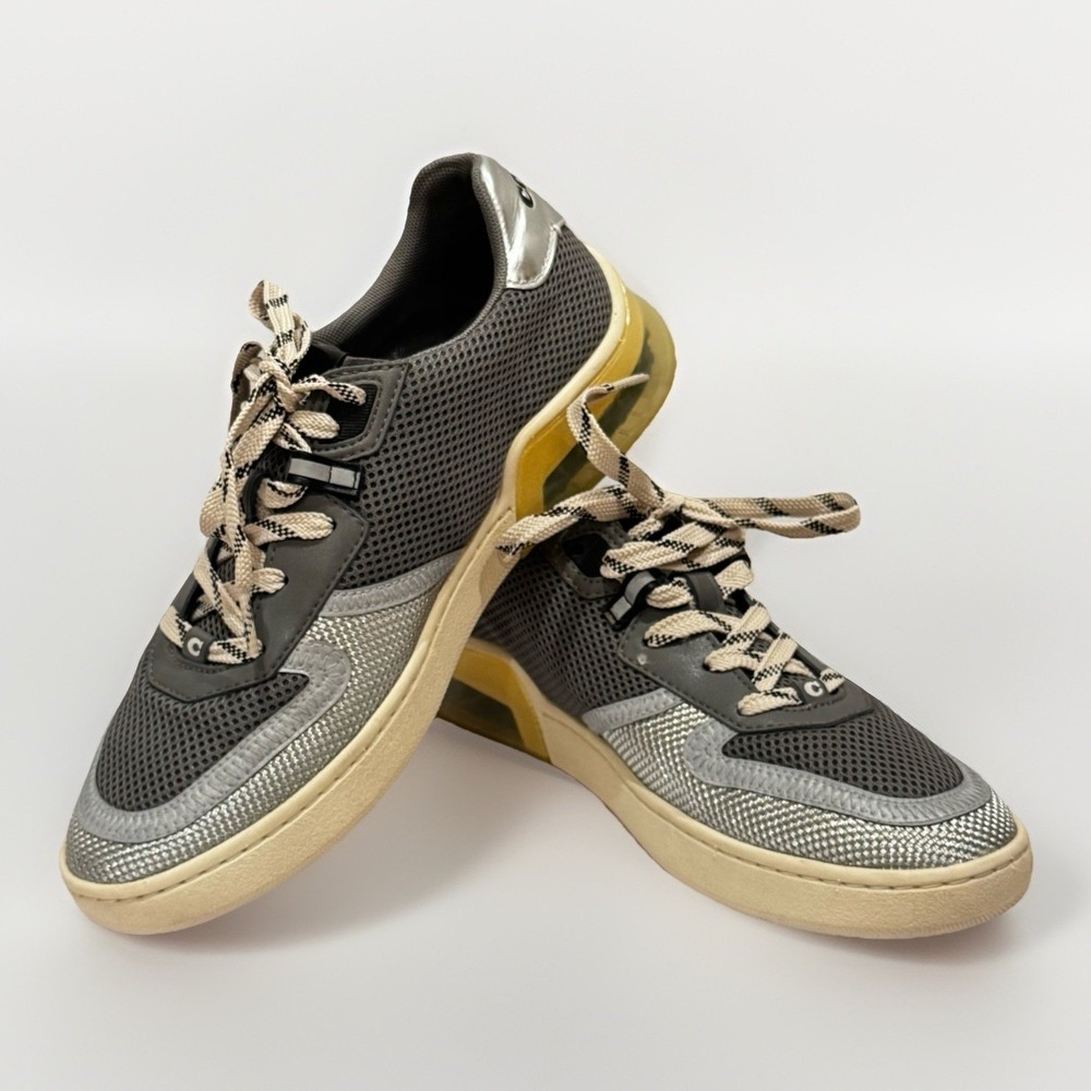 Coach Women's Lowline Canvas Low‎ Top Silver Retro Sneakers Sz 9.5 B Style G5233 - Picture 9 of 10